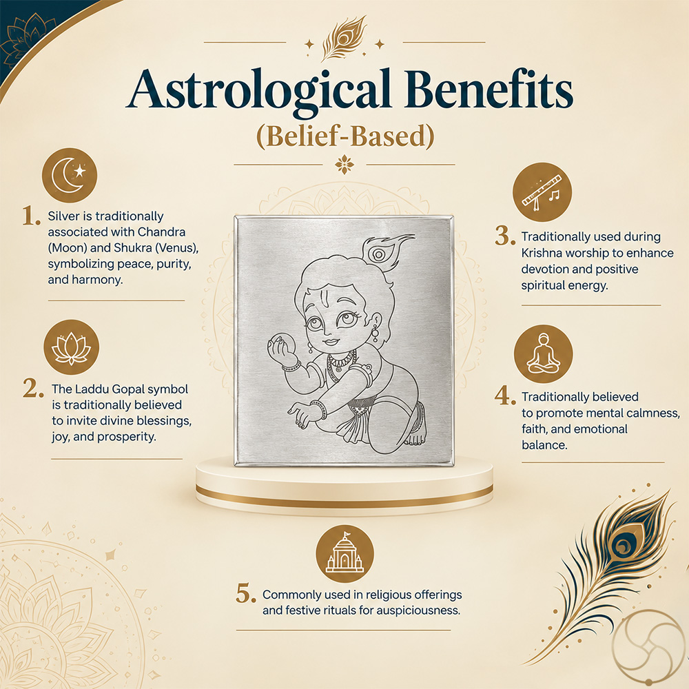 999 Silver Platter with Laddu Gopal Marked