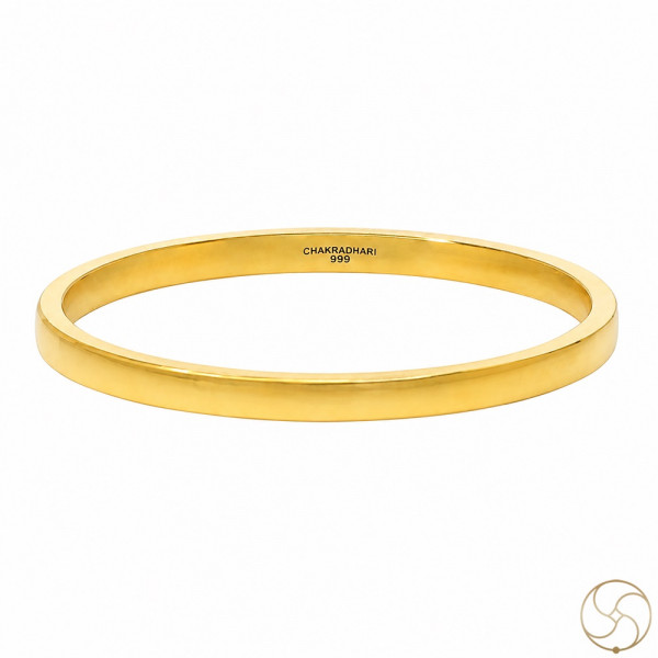 Image of 99.9% Gold Lathe Bangle for Men &amp; Women