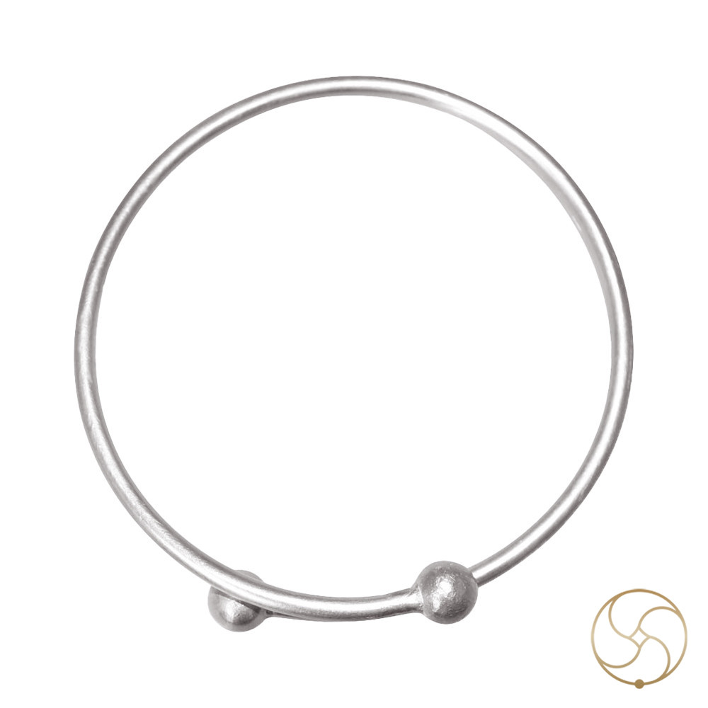 996 Silver Ball Leg Bangle Unisex 101 grams Pair -        
