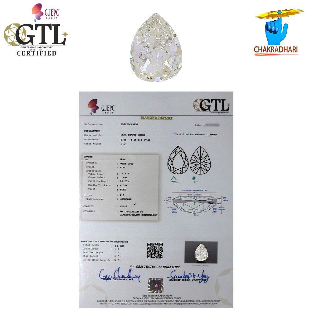 040 Carat Natural Diamond With Silver Ring Or Pendant