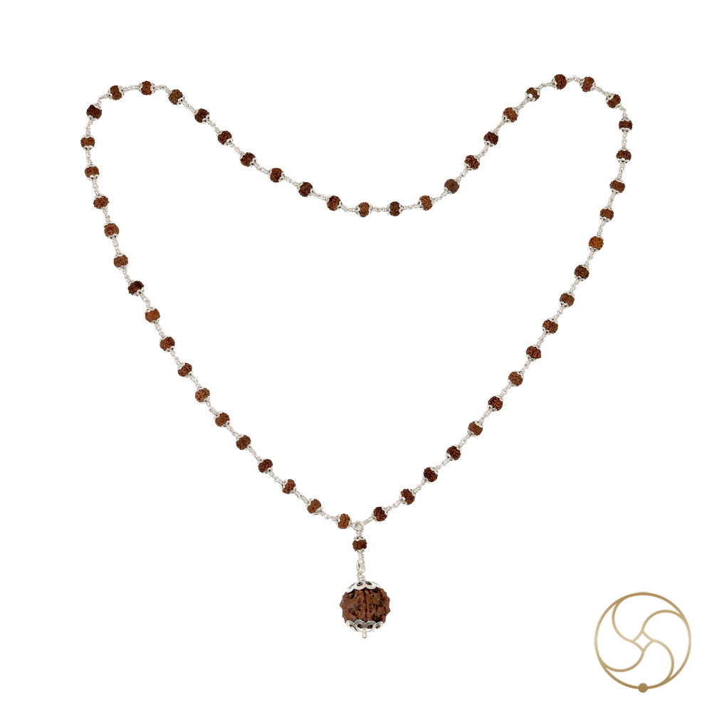 Rudraksha Mala In Silver Cap Wearing 541 beads 541
