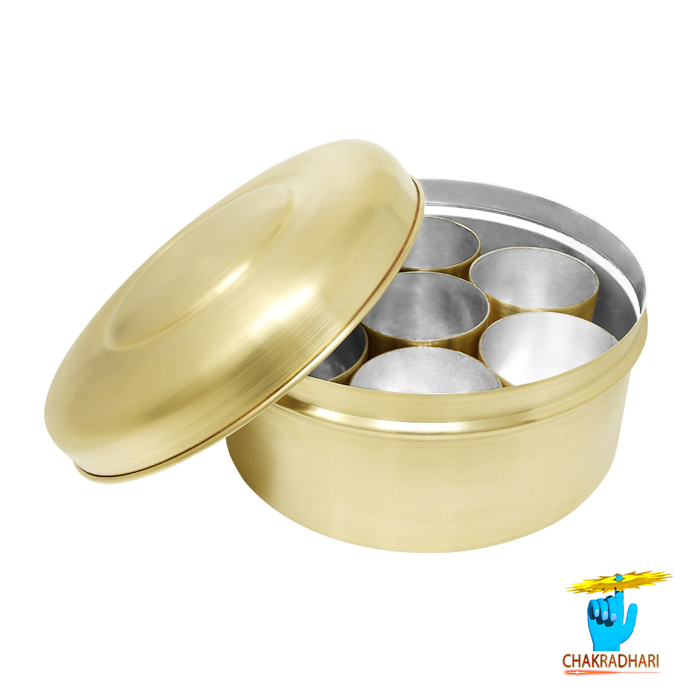 Pure Ritika Brass Spice Storage Box -
