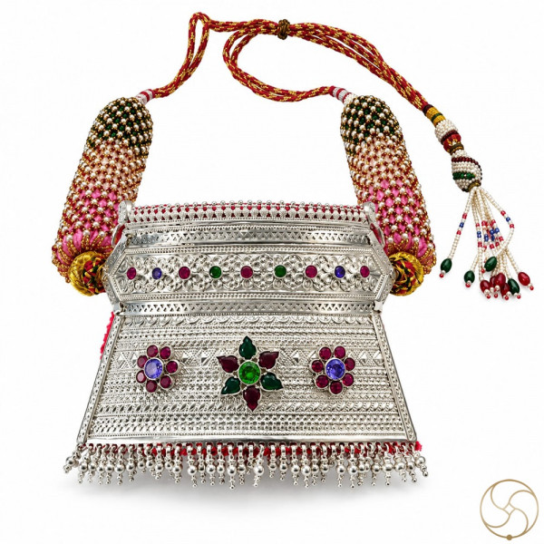 Image of 99.6% Silver Aad Necklace – Traditional Rajasthani Design