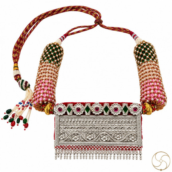 Image of 99.6%  Silver Tewata Necklace – Traditional Rajasthani Design