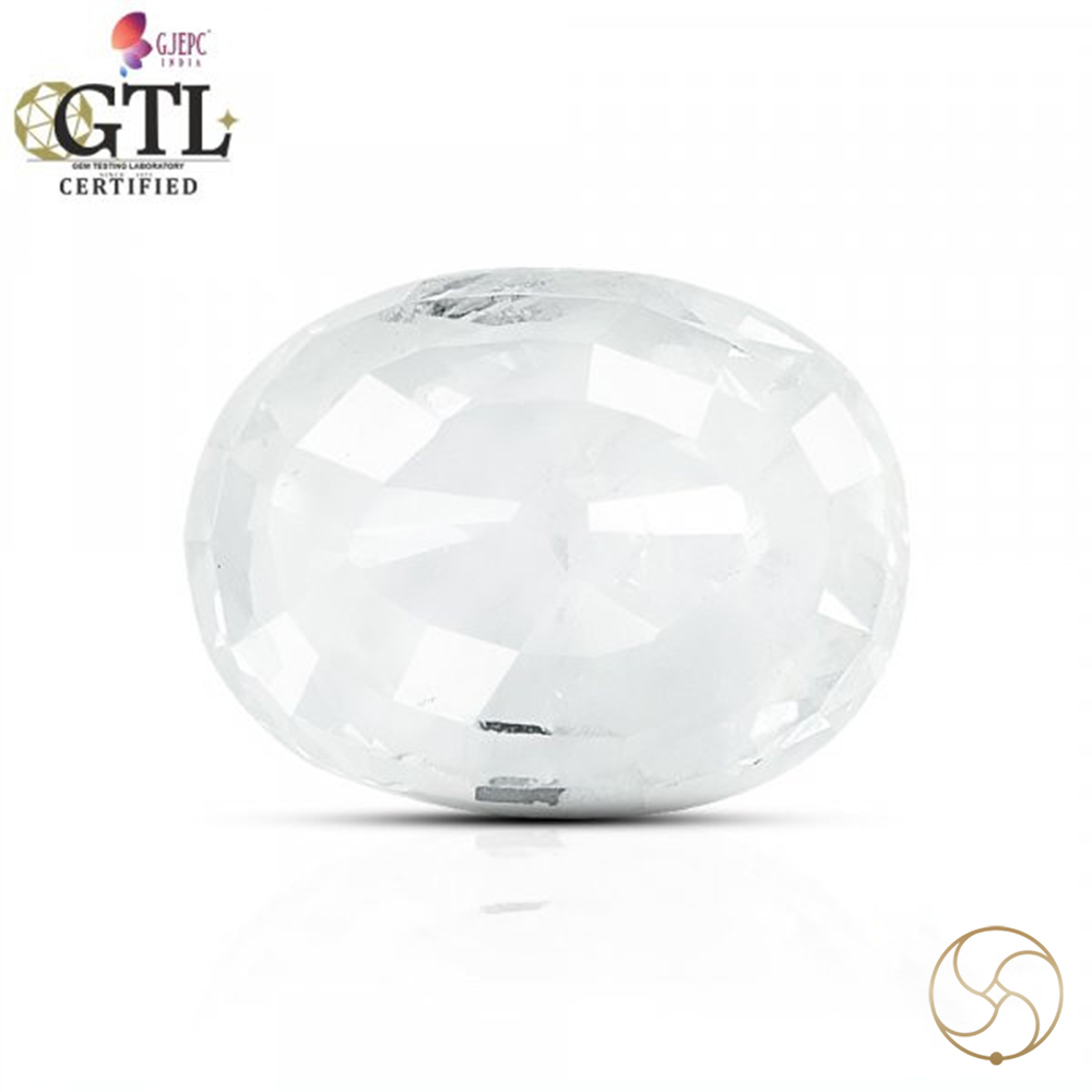 0657 Carats Natural White Sapphire Gemstone With Ring or Pendant -   