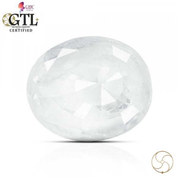 Image of 03.90 Carats Natural White Sapphire Gemstone With Ring or Pendant - प्राकर्तिक सफ़ेद पुखराज