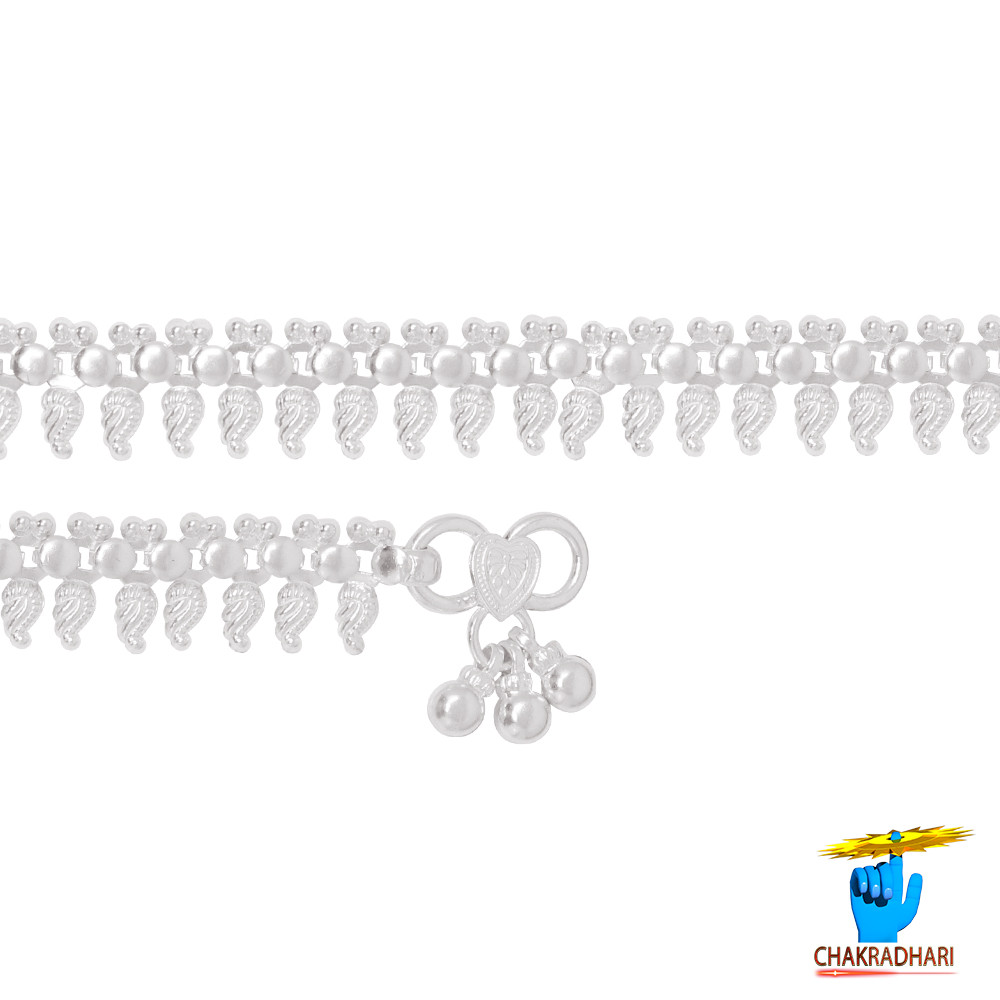 996 Silver Tribhushan Paan Patta Payal -