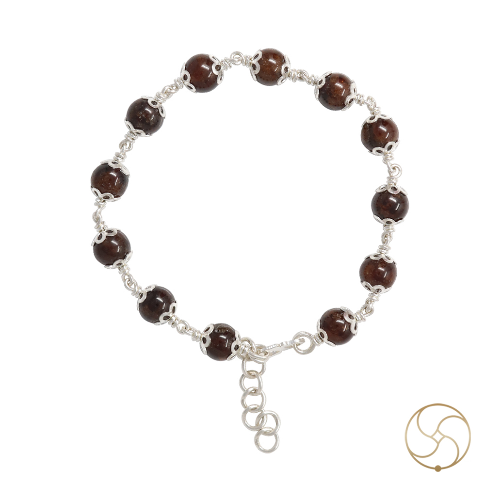 999 Silver Hessonite Bracelet For Male And Female -      