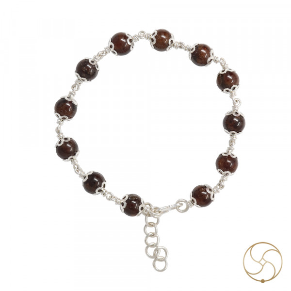Image of 99.9% Silver Hessonite Bracelet For Male And Female - चाँदी गोमेद वलय स्त्री पुरुष हेतु