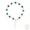 99.9% Silver Malachite Bracelet For Male Female -  चाँदी दाना फिरंग वलय स्त्री पुरुष हेतु