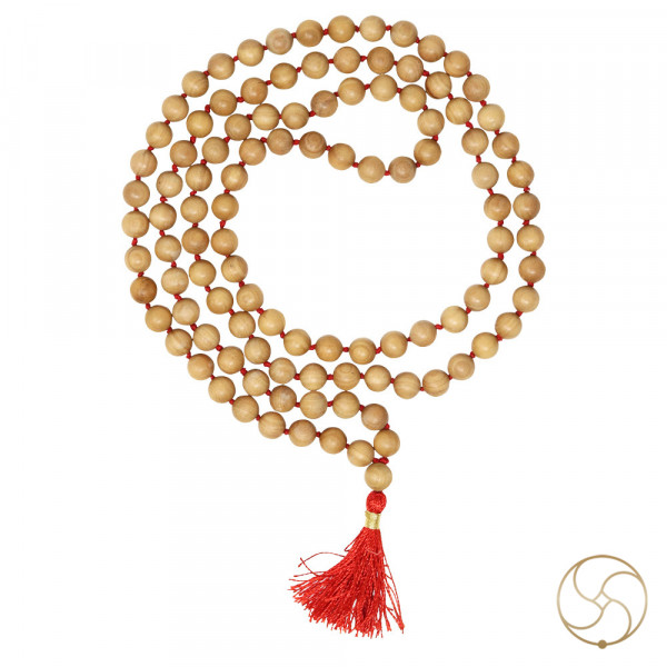 Image of Pure White Sandalwood Mala for Jaap or Wearing 8mm or 6mm or 4mm