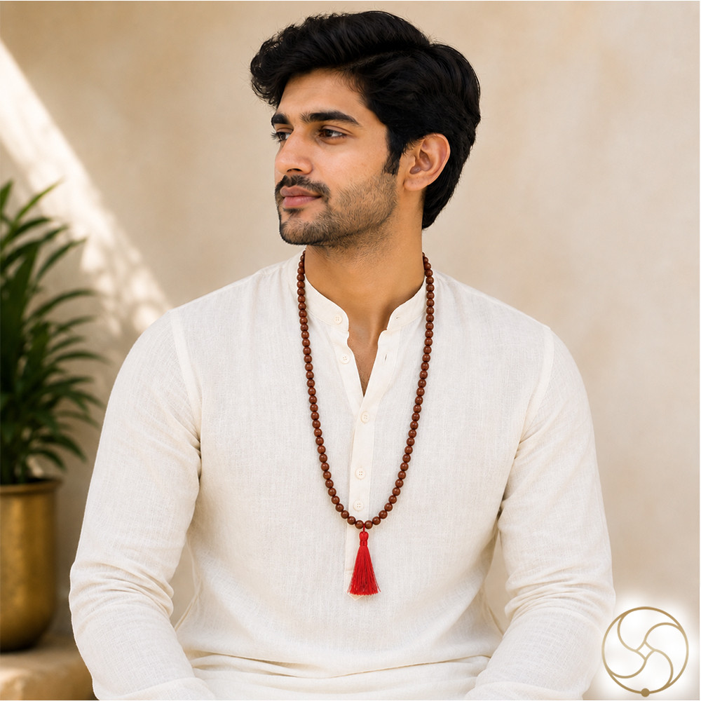 Red Sandalwood Mala - 1081 Beads for Jaap or Wearing 6mm or 8mm