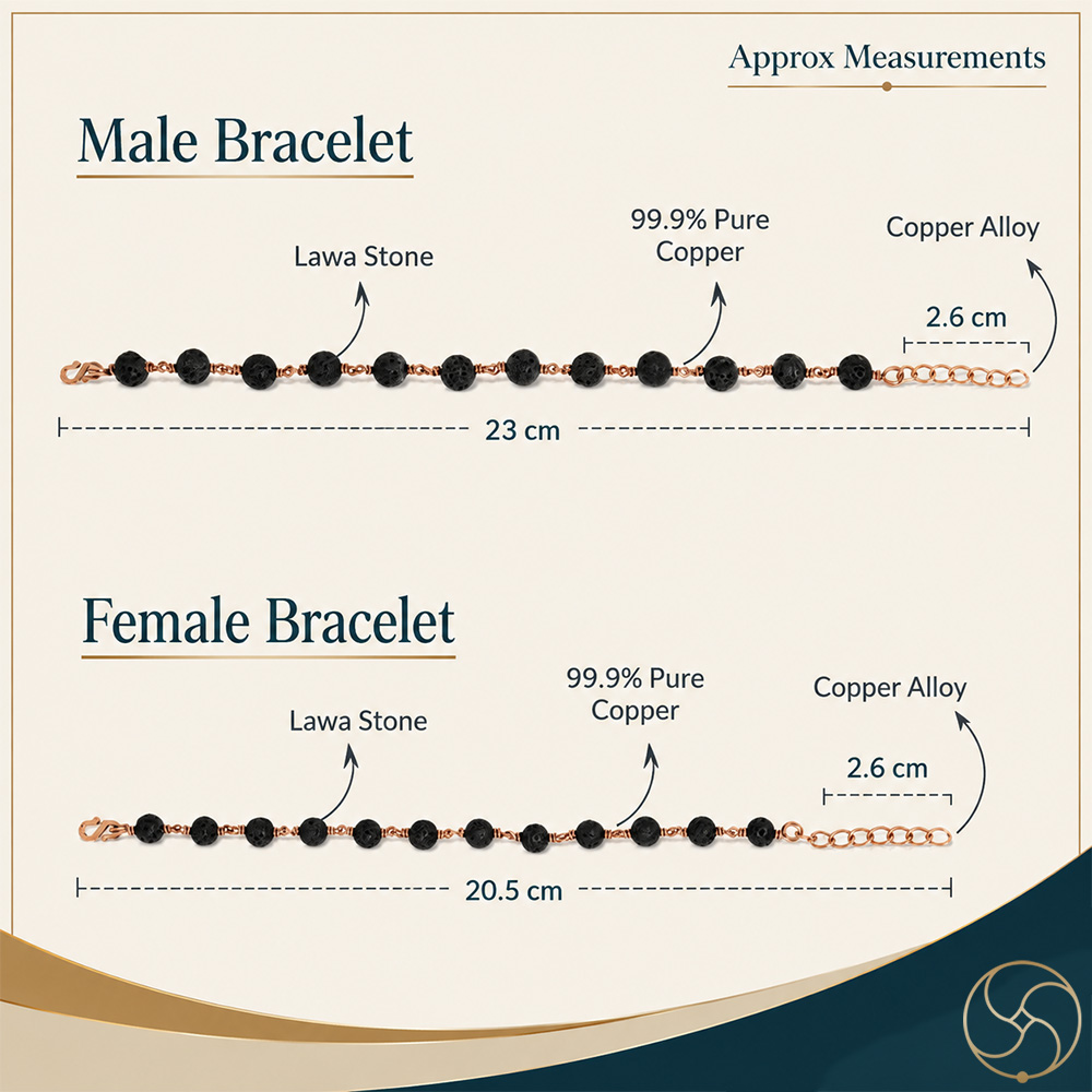 Nepaliya Copper Lawa Stone Bracelet