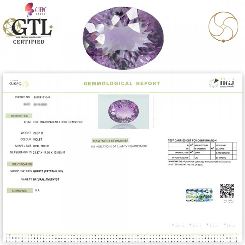 2937 Carats Amethyst Katela Jamuniya Stone With Silver Ring Or Pendant -