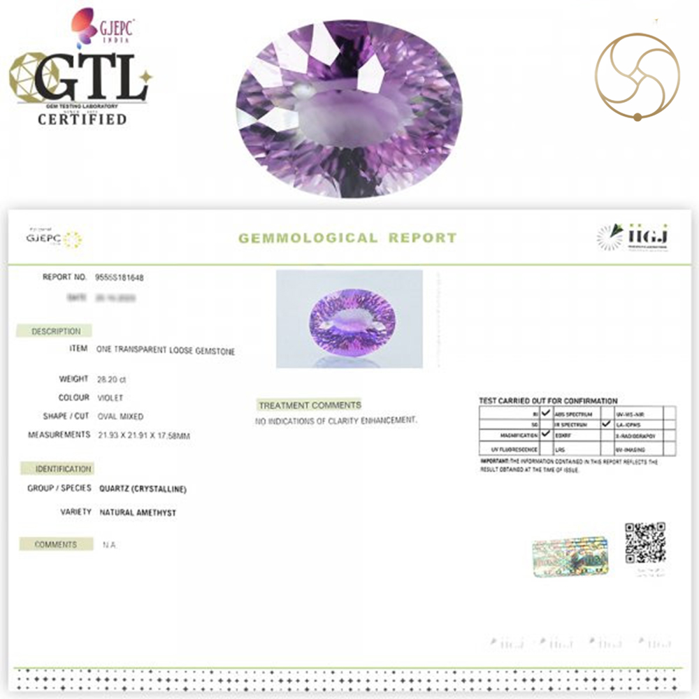 2820 Carats Amethyst Katela Jamuniya Stone With Silver Ring Or Pendant -