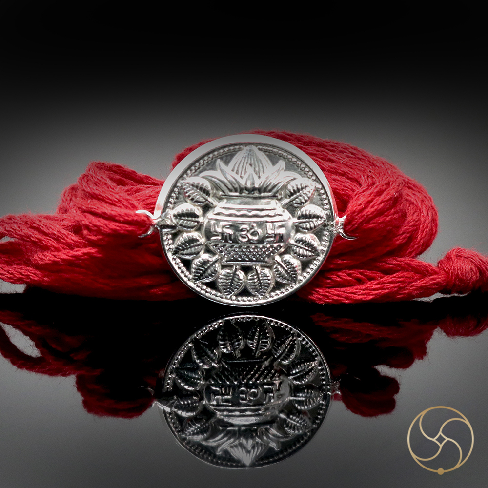 999 Silver Kalash Rakhi -   