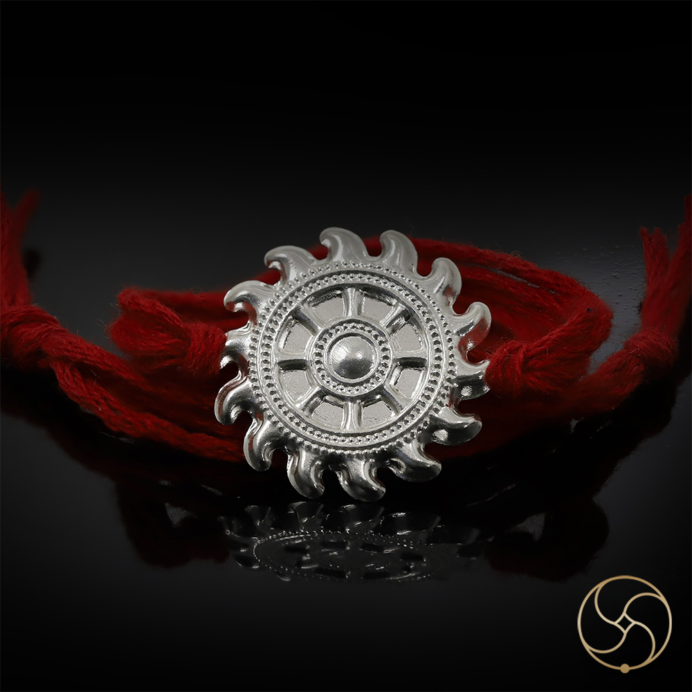 999 Silver Sudarshan Chakra Rakhi Traditional Rakhi Bracelet