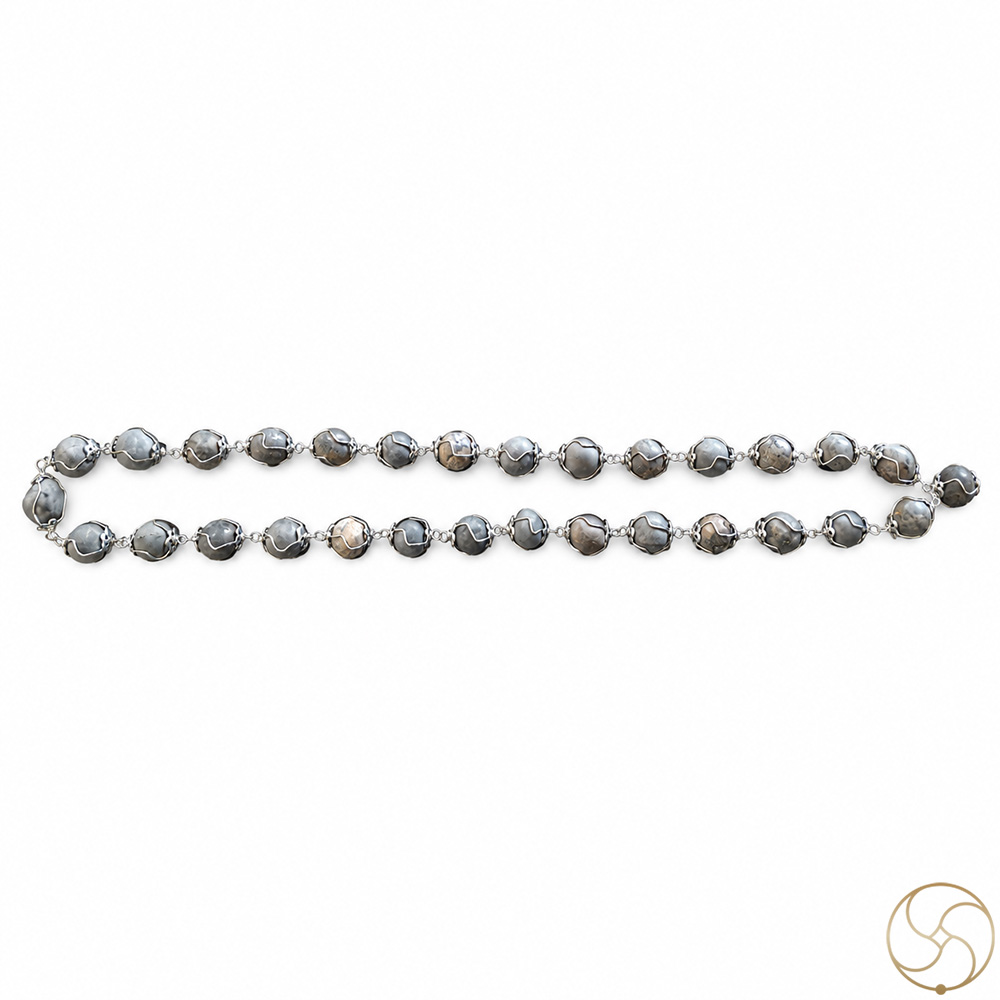 Handcrafted Steel Shaligram Mala 30 Beads
