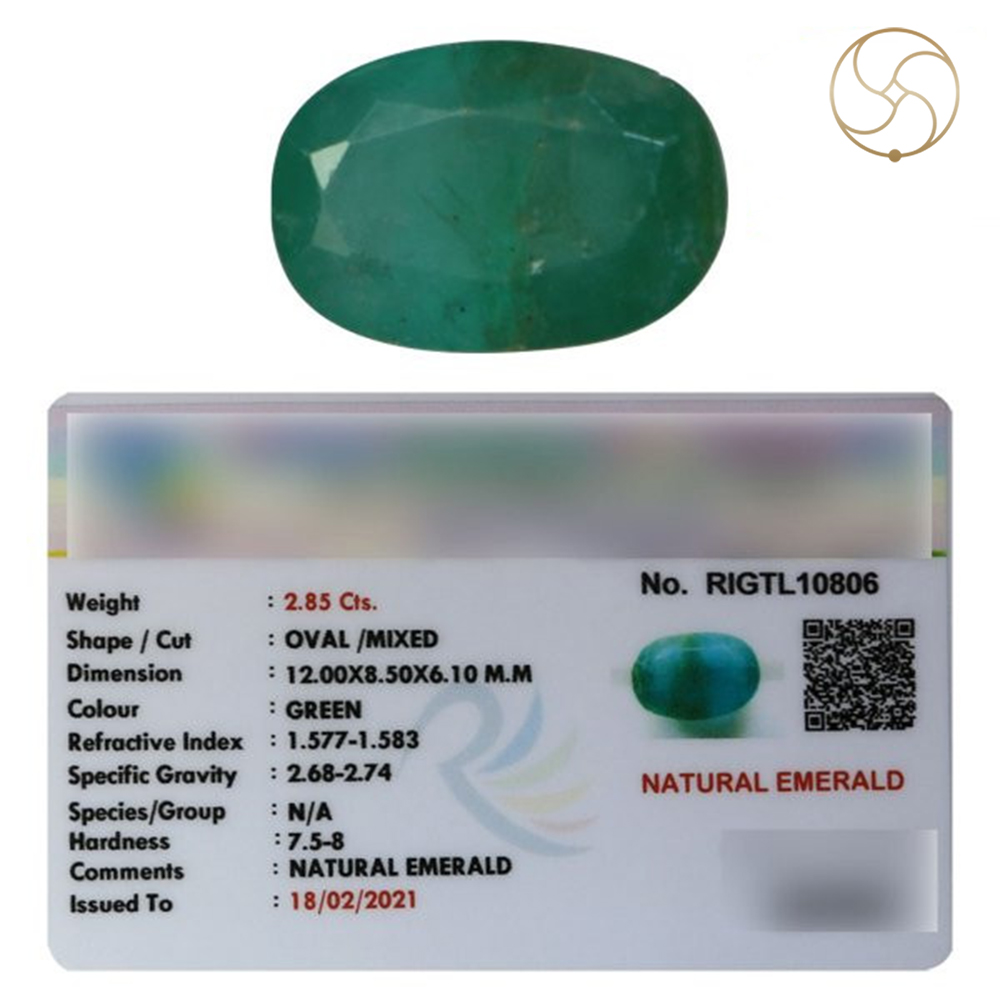 0285 Carats Emerald Gemstone With Ring Or Pendant   