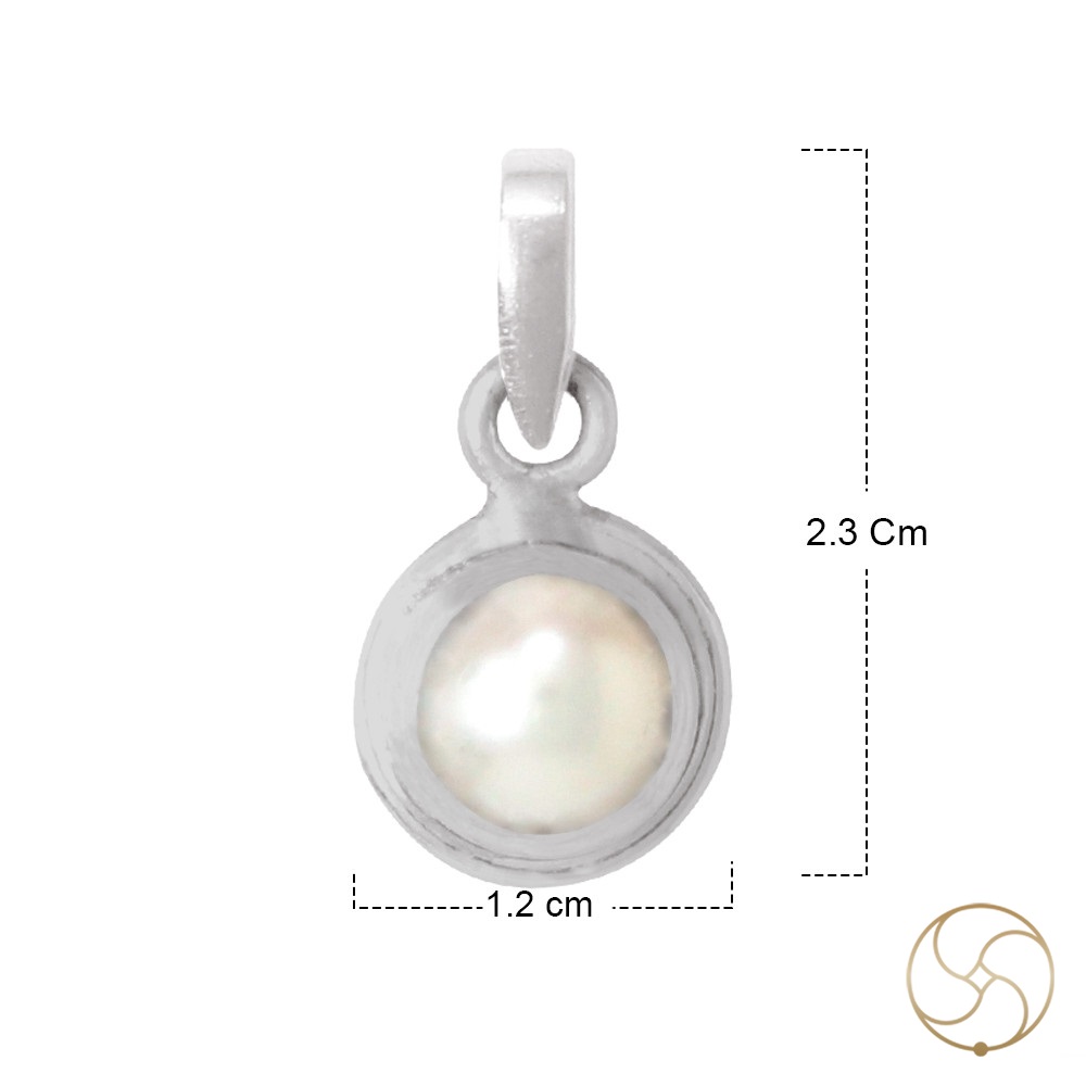 996  Silver Full Moon Pearl Pendant -     