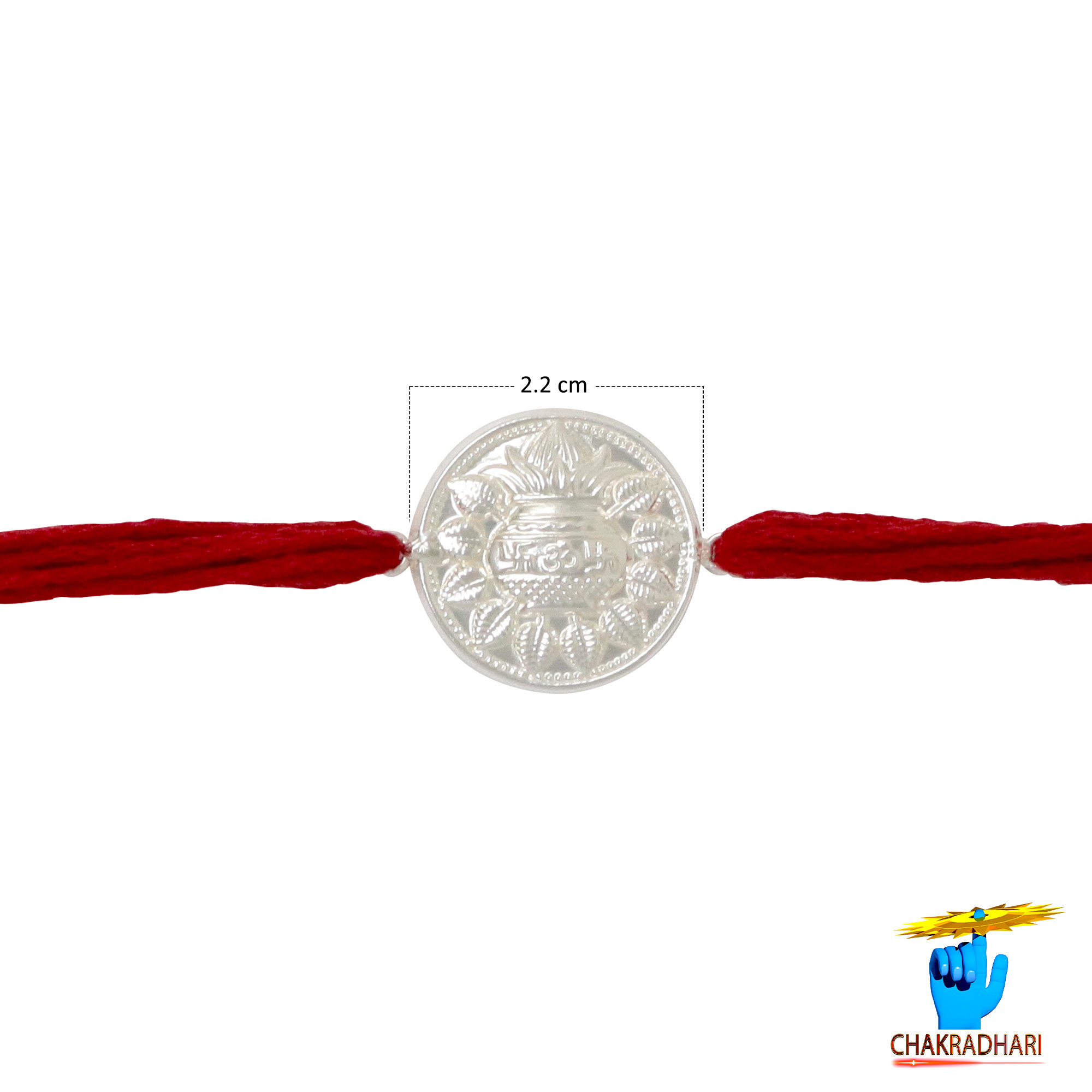 999 Silver Kalash Rakhi -   