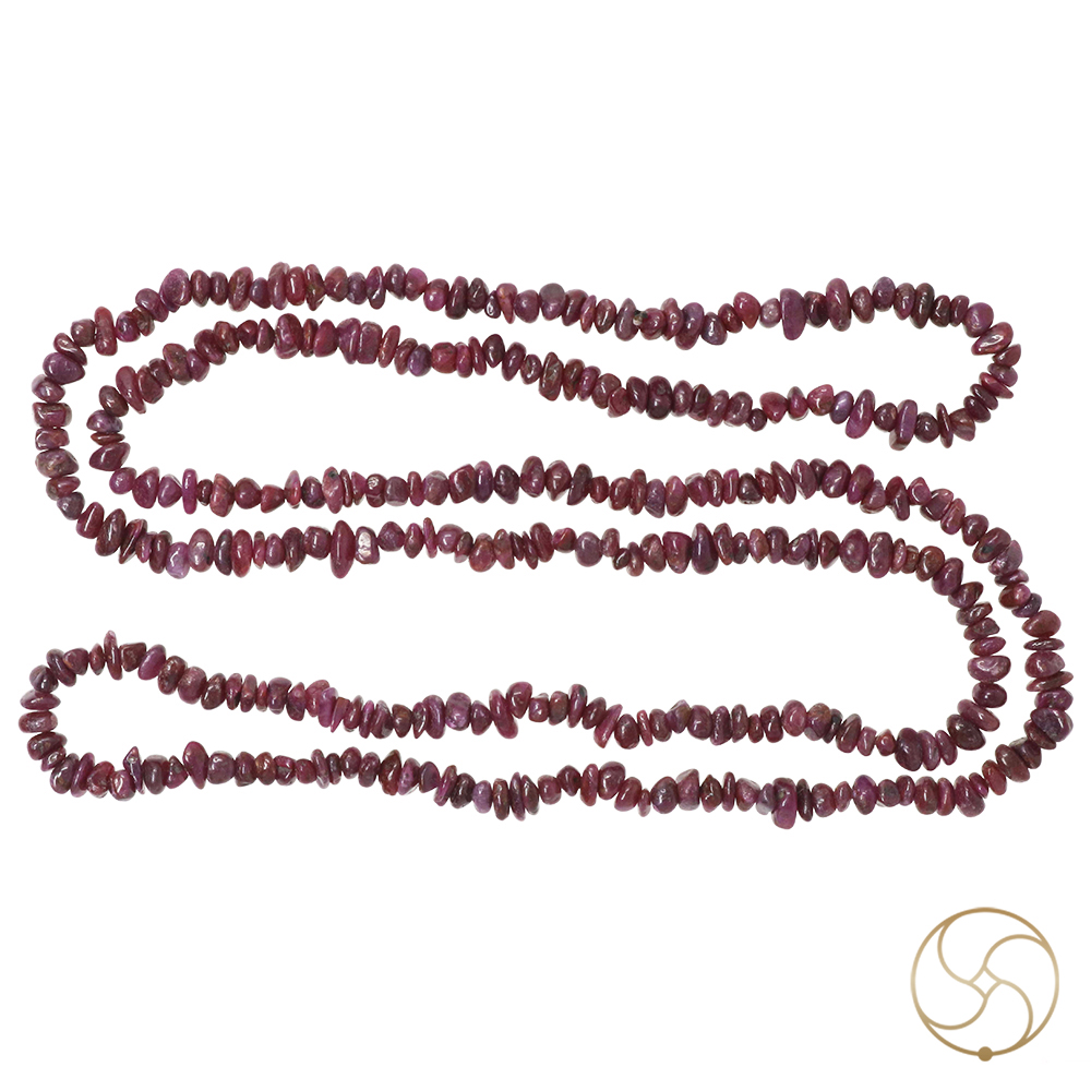 Ruby Chips Mala Wearing Mala -