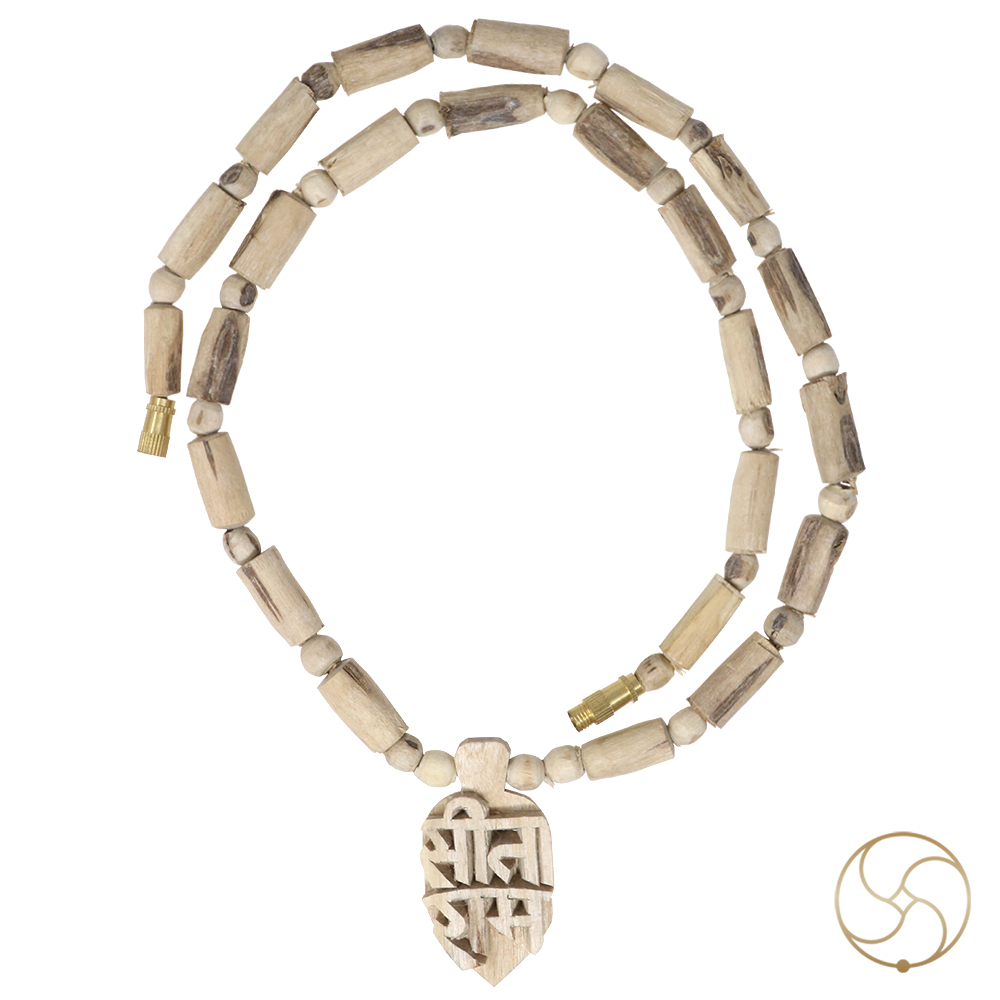 Tulsi Kanthi Mala With Sita Ram Tulsi Wood Pendant Wearing Mala  -          