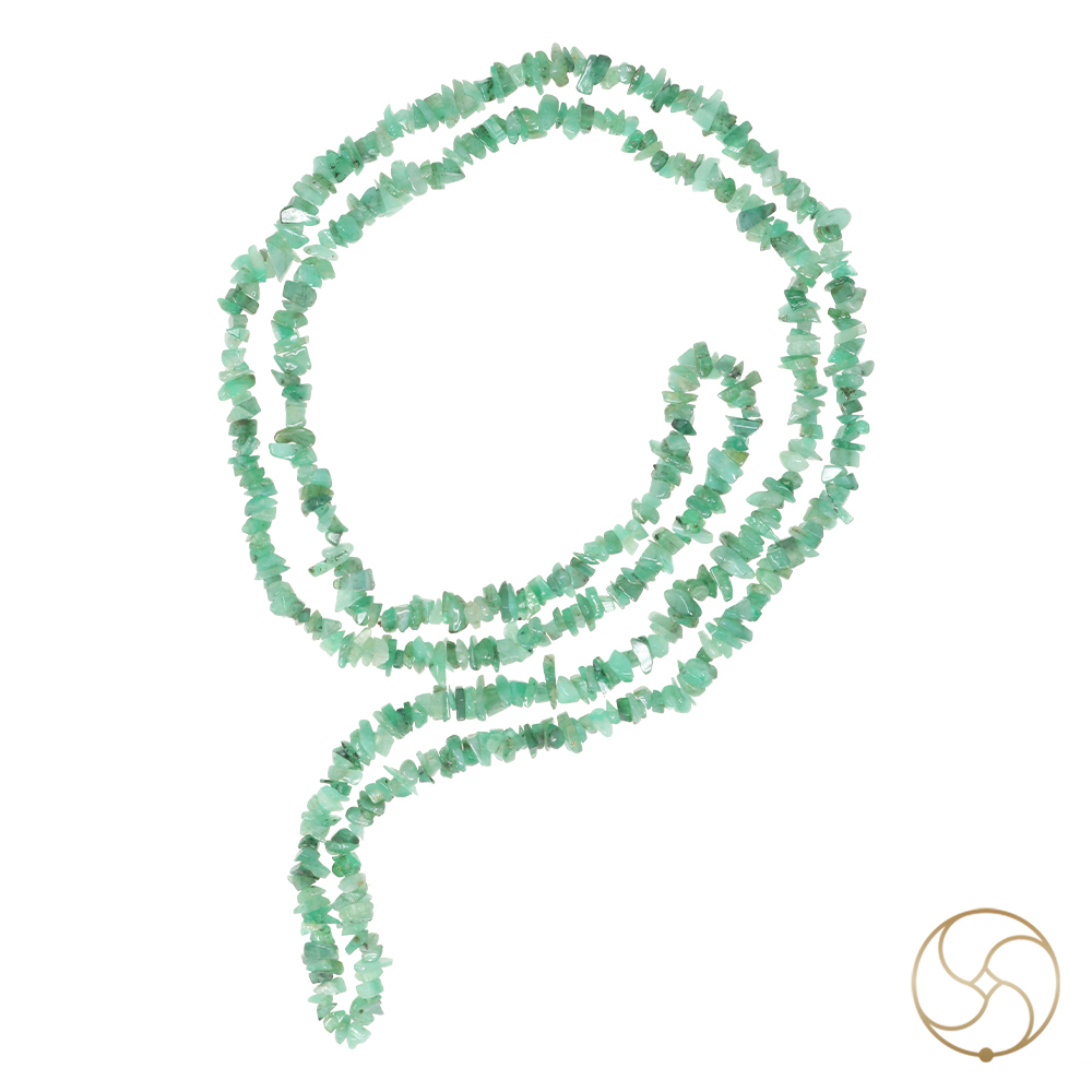 Emerald Chips Wearing Mala -