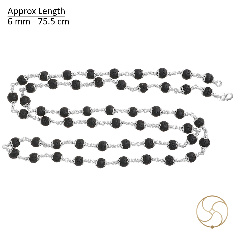 999 Pure Silver Lawa Wearing Mala 6mm - 999