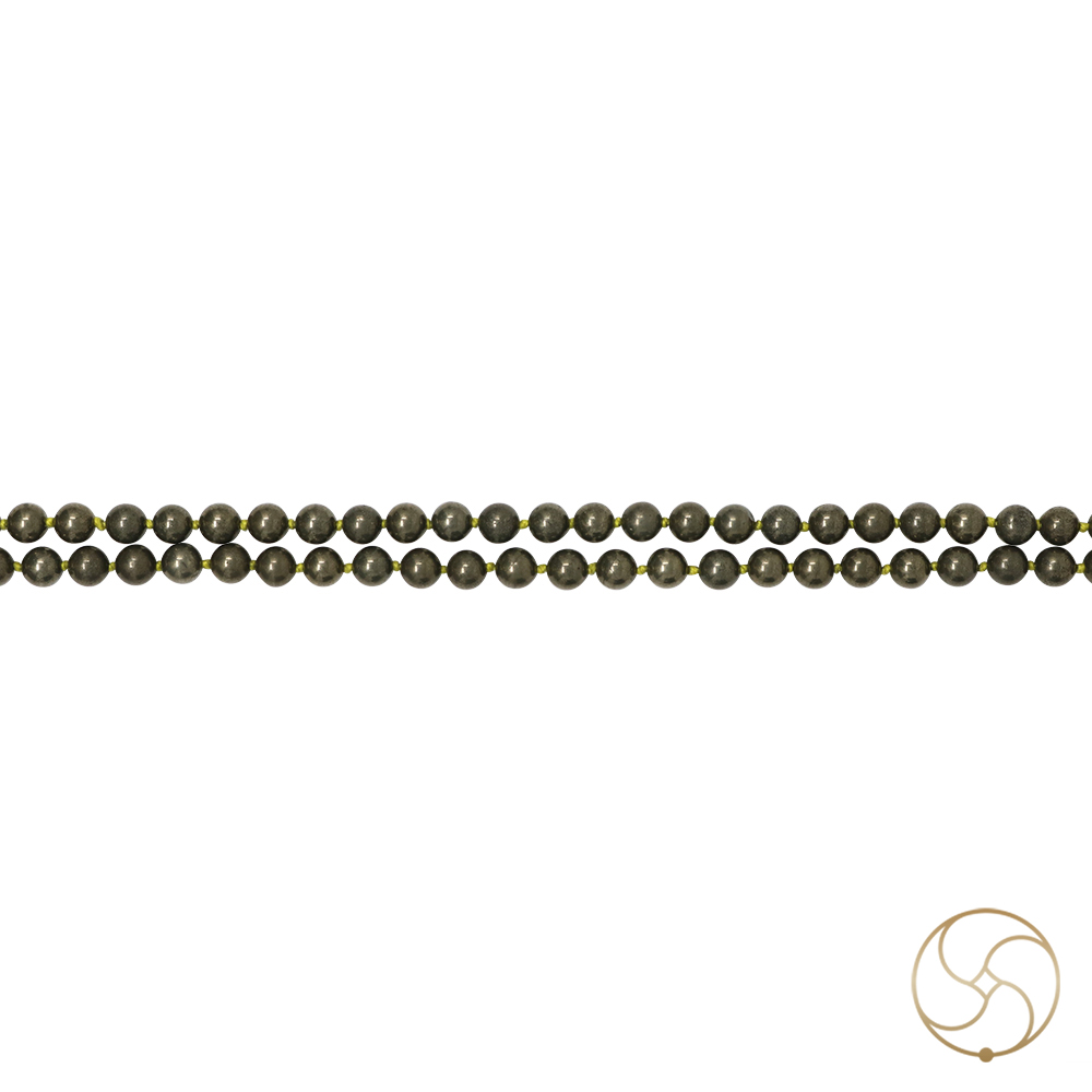 Golden Pyrite Mala 108 Plus 1 Beads - for Jaap or Wearing 8mm or 6mm