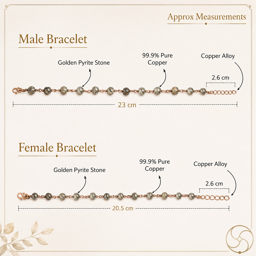 Nepaliya Copper Golden Pyrite Stone Bracelet