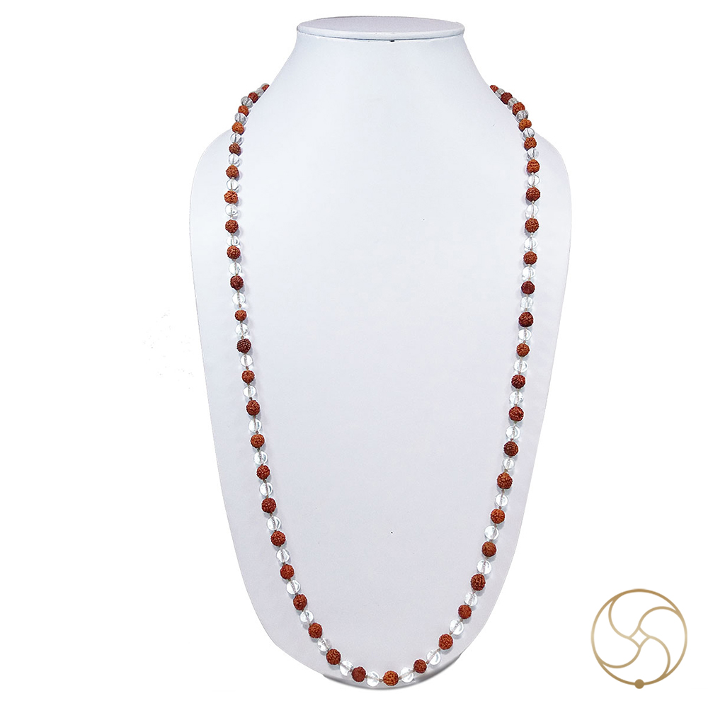 Rudraksh Sphatik Wearing Mala 108 Plus 1 Beads -