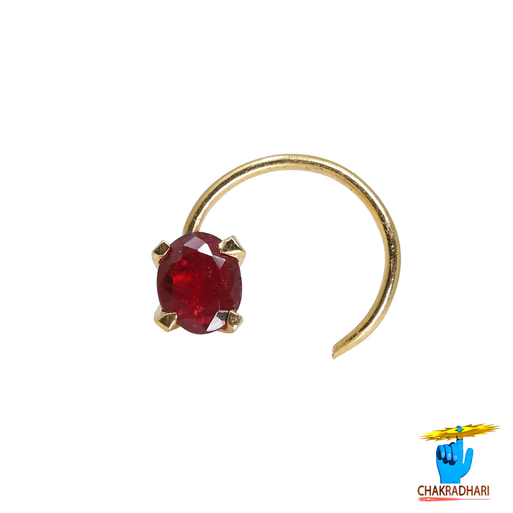 916 0412 grams Gold 029 Carat Natural Ruby Nose pin
