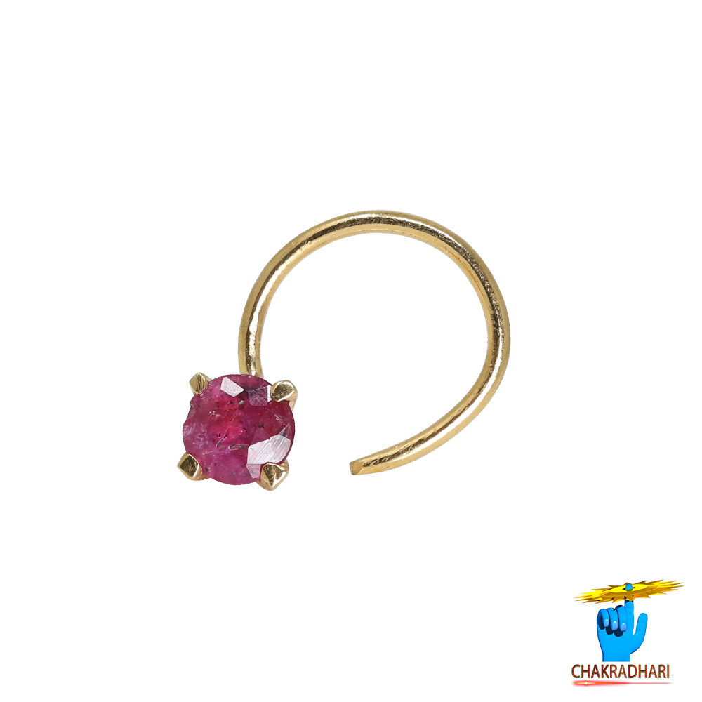 916 0310 grams Gold 035 Carat Natural Ruby Nose pin