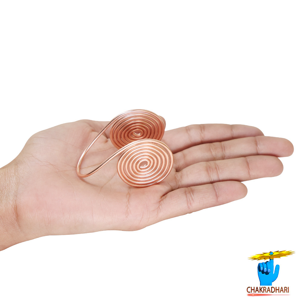 999 Nepaliya Copper Palm Pair Ring for Men and Women 2 Piece Set - 80gm