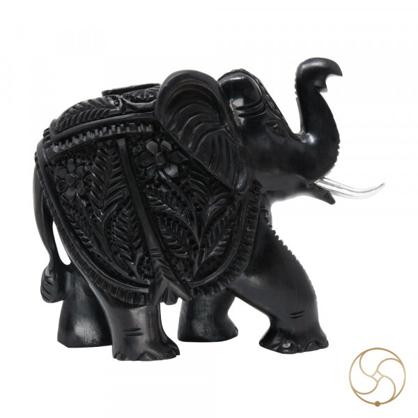 Image of Ebony Divine Up Trunk Elephant -  कालस्कंद दिव्य ऊपर सूंड हाथी