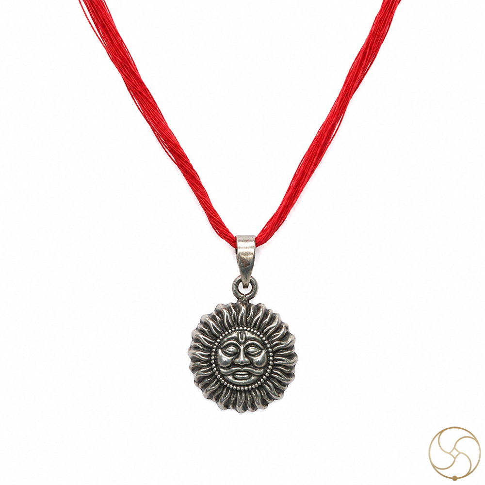 996 Silver Surya Dev Pendant