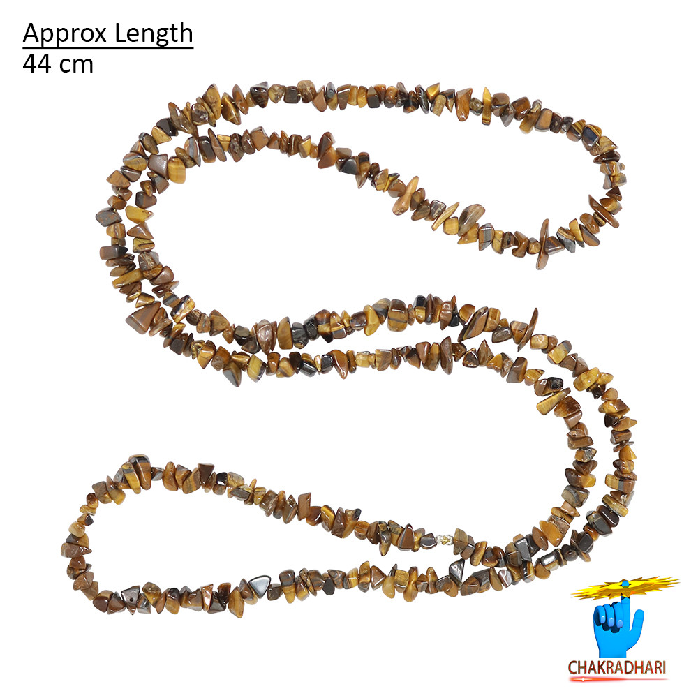 Tiger Eye Chips Wearing Mala -    