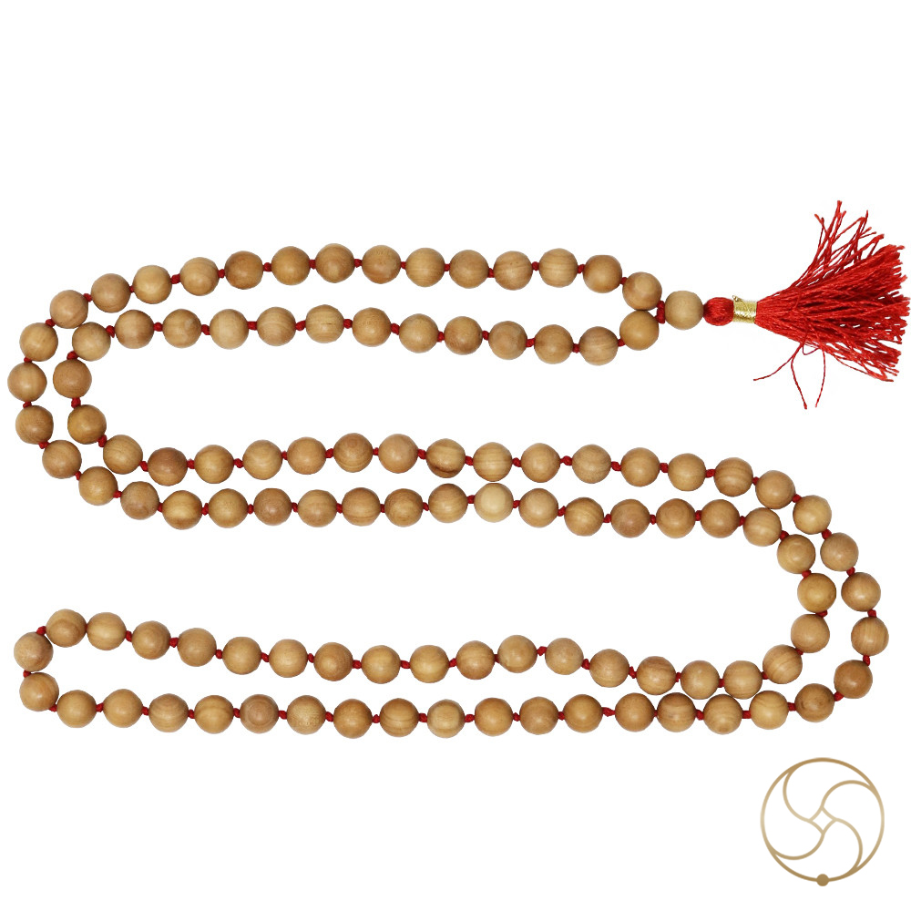 Pure White Sandalwood Mala 1081 beads for Jaap or Wearing 8mm or 6mm or 4mm