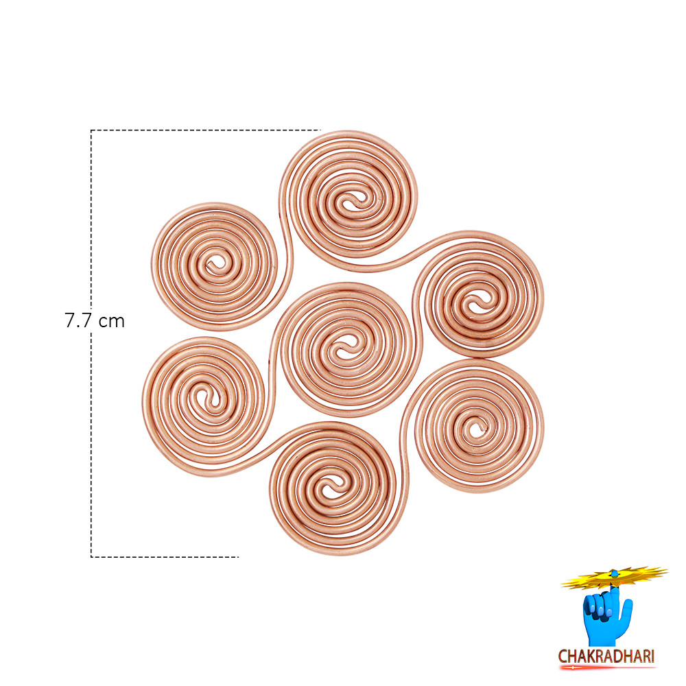 999 Nepaliya Copper EMF Protector 7 circle  Triskelion Energy Coil -       