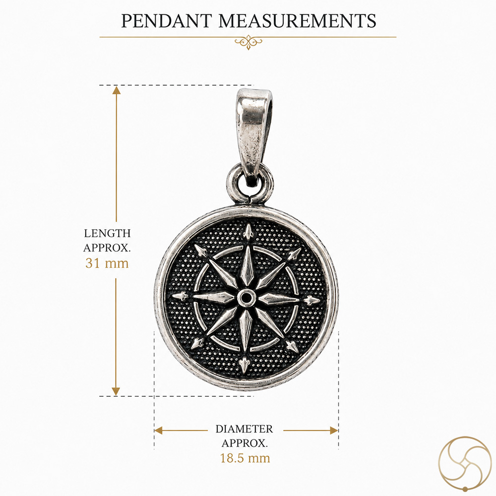 996 Silver Compass Pendant