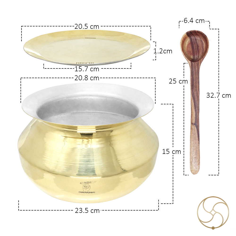 Ritika Hiranyapatra Brass Degchi With Kalayi 3Lt 1750gm -