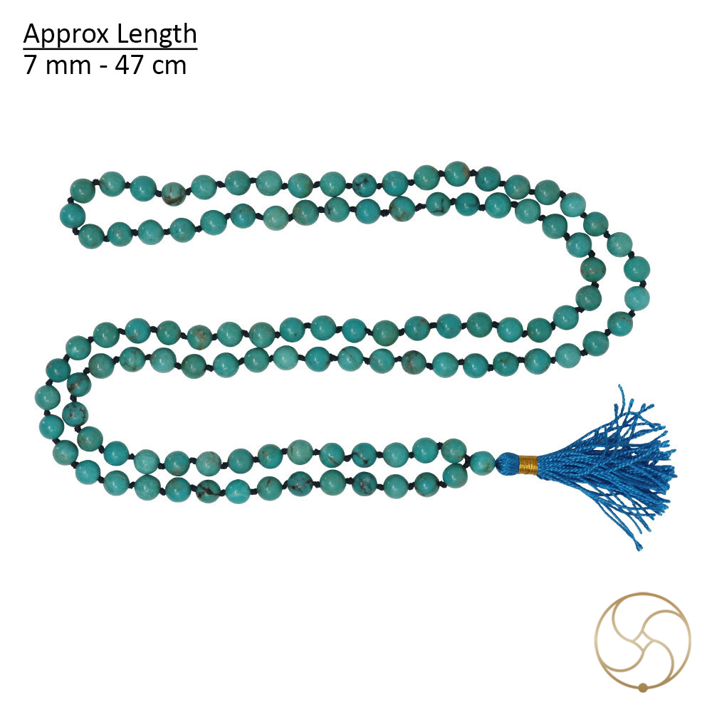 Firoza Mala 108 Plus 1 Beads for Jaap or Wearing 7mm