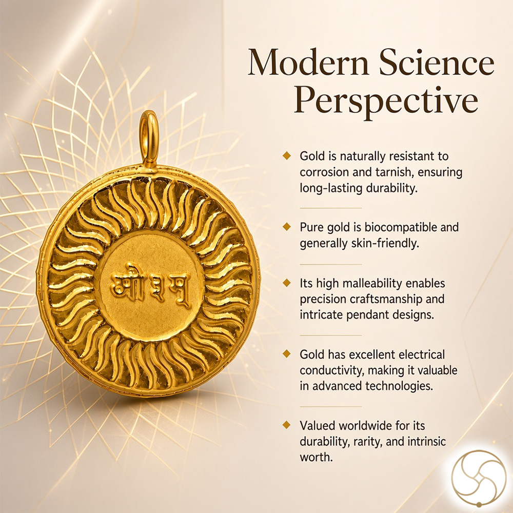 999 Gold Vaidik Aum Sun Pendant