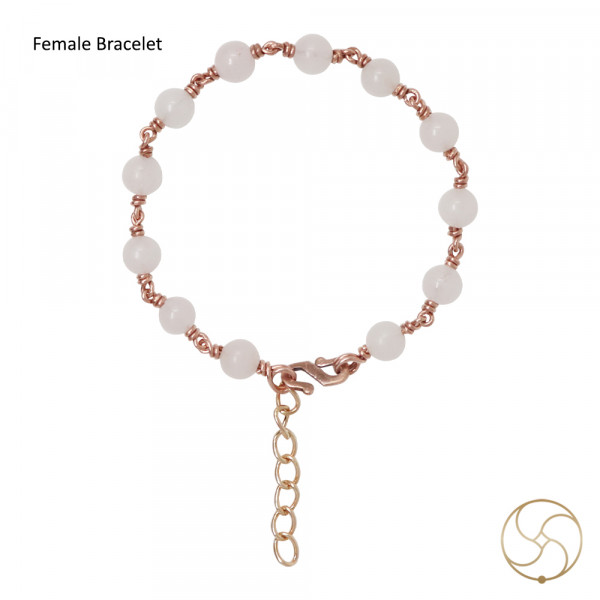 Image of 99.9% Pure Copper  Rose Quartz Bracelet For Male And Female- 99.9% शुद्ध तांबा गुलाबी स्फटिक वलय स्त्रि पुरुष हेतु