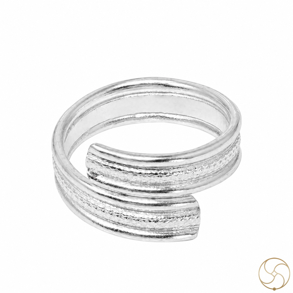 999 Silver Bel Mala Big Toe Ring Pair