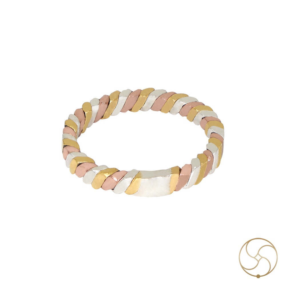 Three Metal Ring Gold Silver Copper