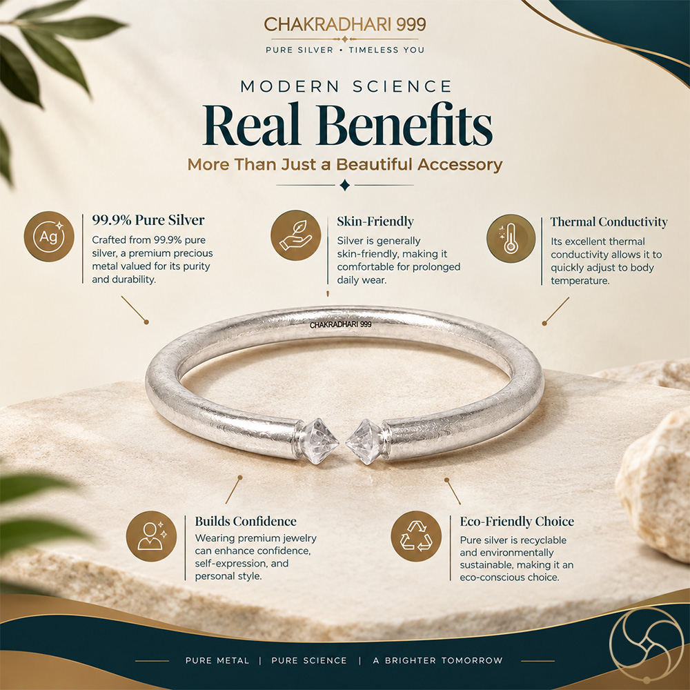 999 Silver Ghumti Bangle for Women