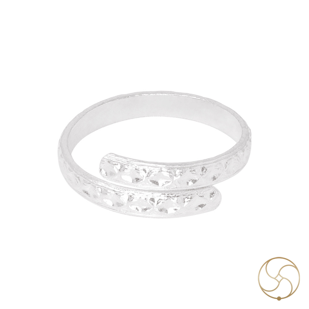 999 Silver Chokor Booti Index Finger Toe Ring Pair - 39gm