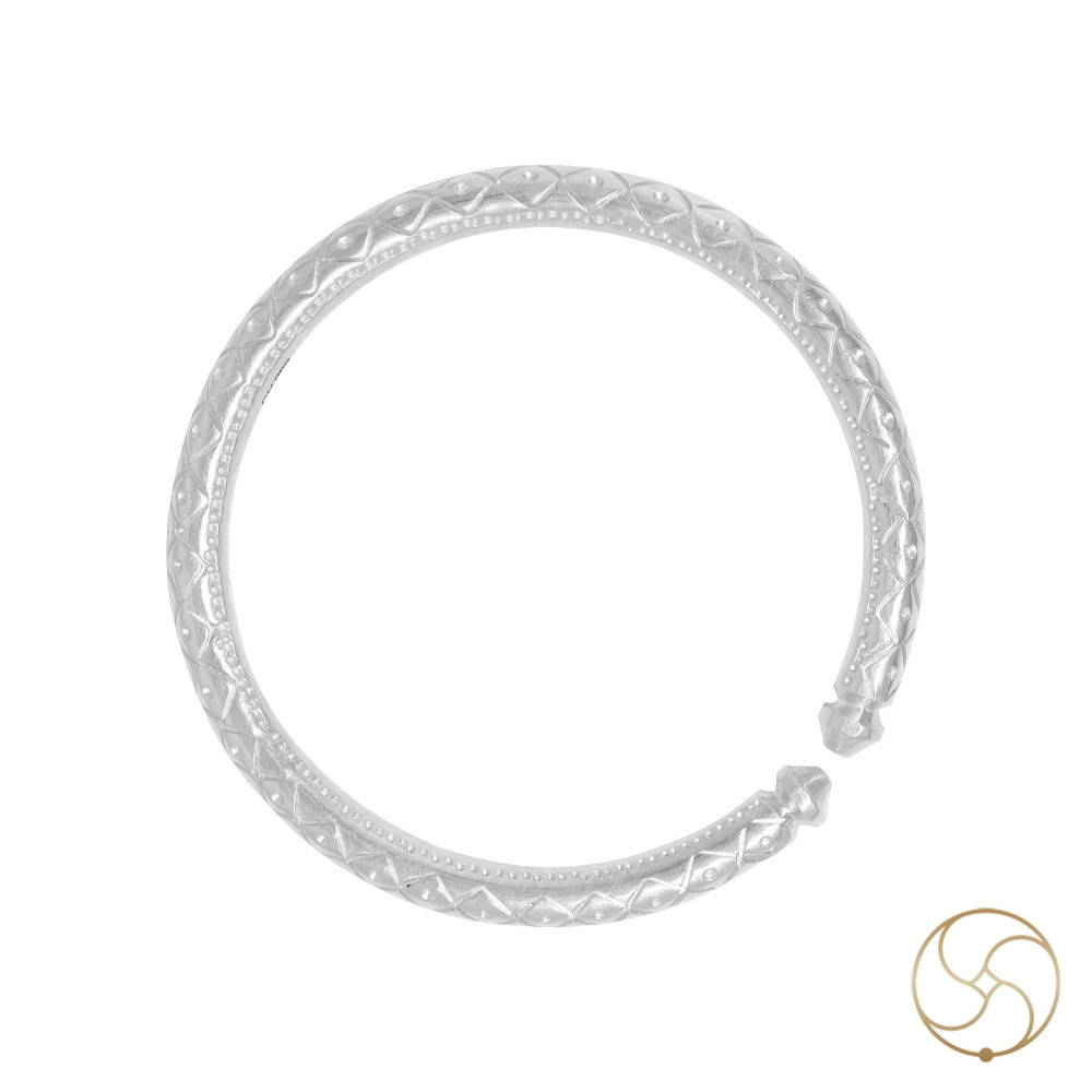 999 Silver Floral Design Leg Bangle Pair 200 Grams      